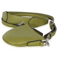 Gucci Olive Green Pebbled Calfskin Mini B Shoulder Pouch Handbag 6