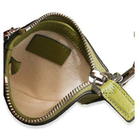 Gucci Olive Green Pebbled Calfskin Mini B Shoulder Pouch Handbag 8