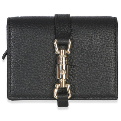 Gucci Black Piuma Calfskin Jackie 1961 Mini Wallet Wallet fv