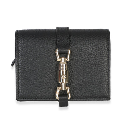 Gucci Black Piuma Calfskin Jackie 1961 Mini Wallet Wallet id