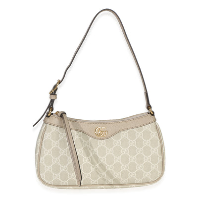 Gucci Beige Cream GG Supreme Canvas Small Ophidia Shoulder Bag Handbag id