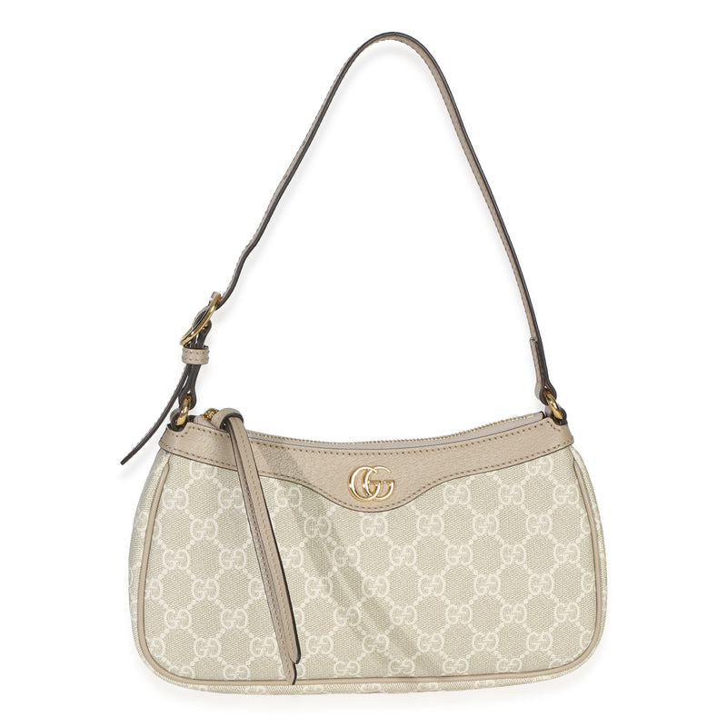 Gucci Beige Cream GG Supreme Canvas Small Ophidia Shoulder Bag Handbag id