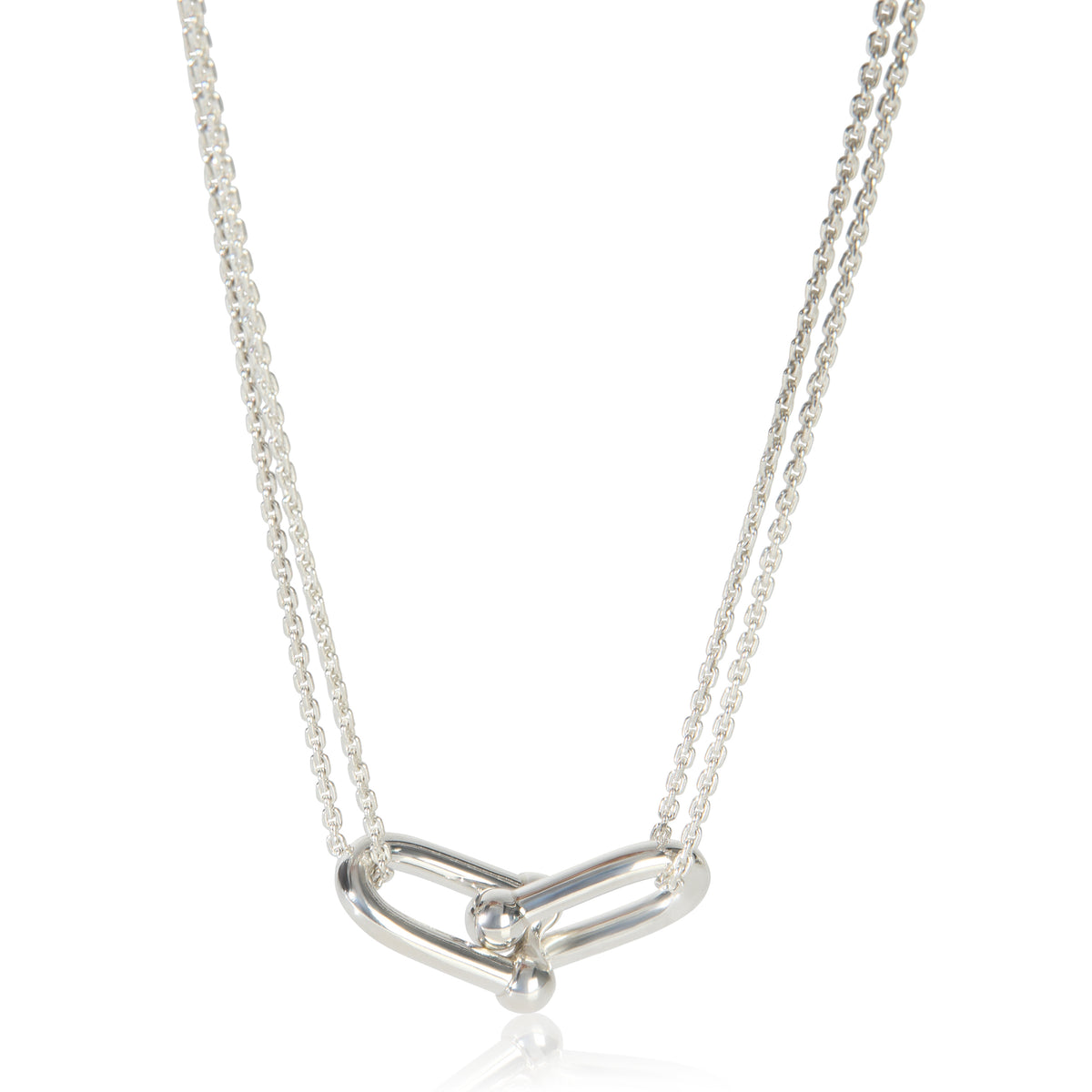 Tiffany & Co. Sterling Silver HardWear Large Double Link Pendant fv