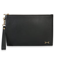 Gucci Black Dollar Calfskin Horsebit 1955 Large Zip Clutch Handbag id