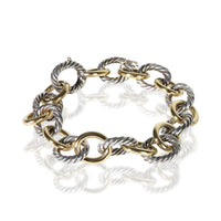 David Yurman 1/4 18K Yellow Gold & Sterling Silver Oval Link Bracelet fv