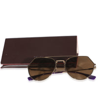 Fendi Gold FF Zucca Purple Eyeline Aviator Sunglasses id