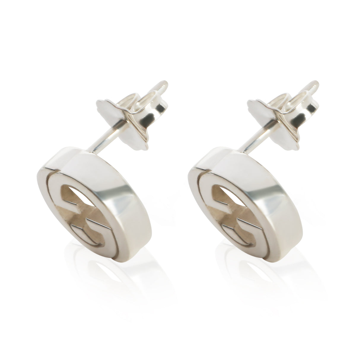 Gucci Sterling Silver Interlocking G Earrings 2