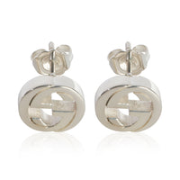 Gucci Sterling Silver Interlocking G Earrings fv