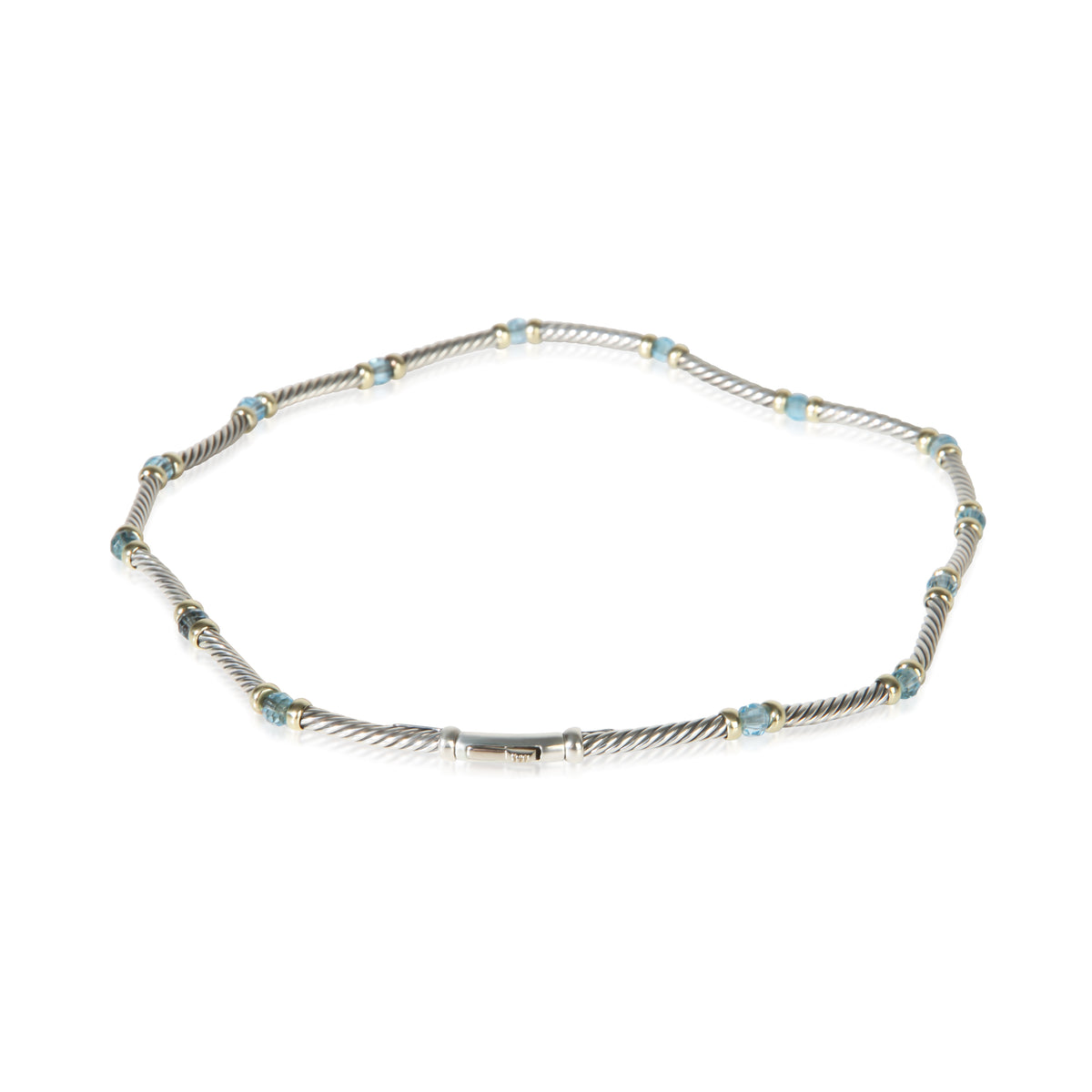 David Yurman Yellow Gold & Sterling Silver Topaz Metro Station Necklace 2