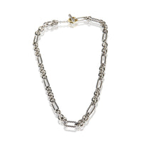David Yurman Yellow Gold & Sterling Silver Figaro Link Necklace 3