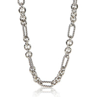 David Yurman Yellow Gold & Sterling Silver Figaro Link Necklace fv
