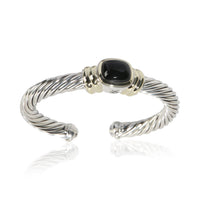 David Yurman Yellow Gold & Sterling Silver Onyx Noblesse Bracelet 4