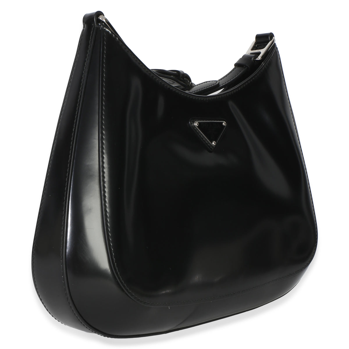 Prada Black Spazzolato Large Cleo Shoulder Bag Handbag 3