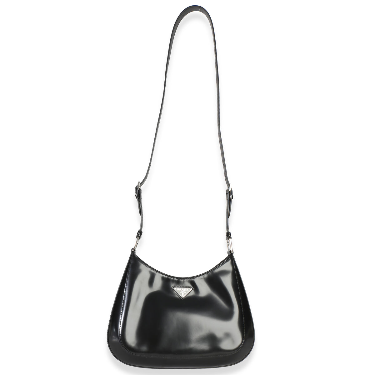 Prada Black Spazzolato Large Cleo Shoulder Bag Handbag 8