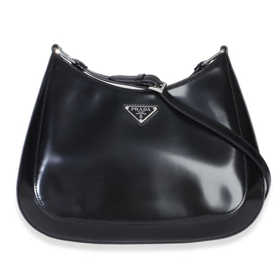 Prada Black Spazzolato Large Cleo Shoulder Bag Handbag id