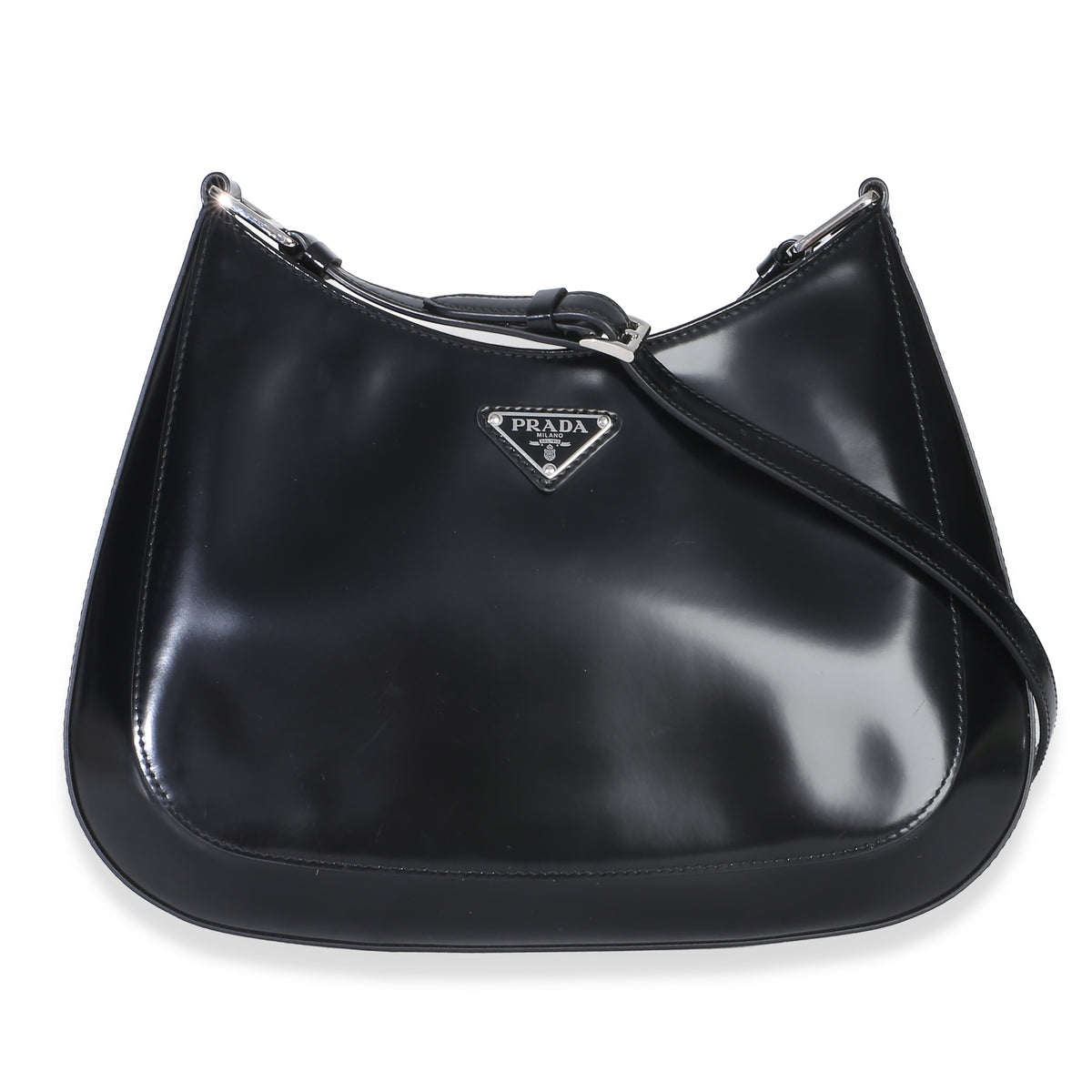 Prada Black Spazzolato Large Cleo Shoulder Bag Handbag id