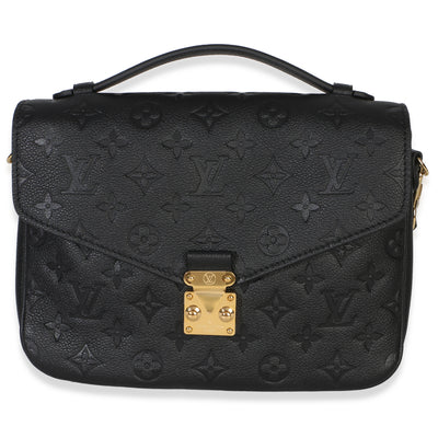 Louis Vuitton Black Monogram Empreinte Pochette Metis Handbag fv