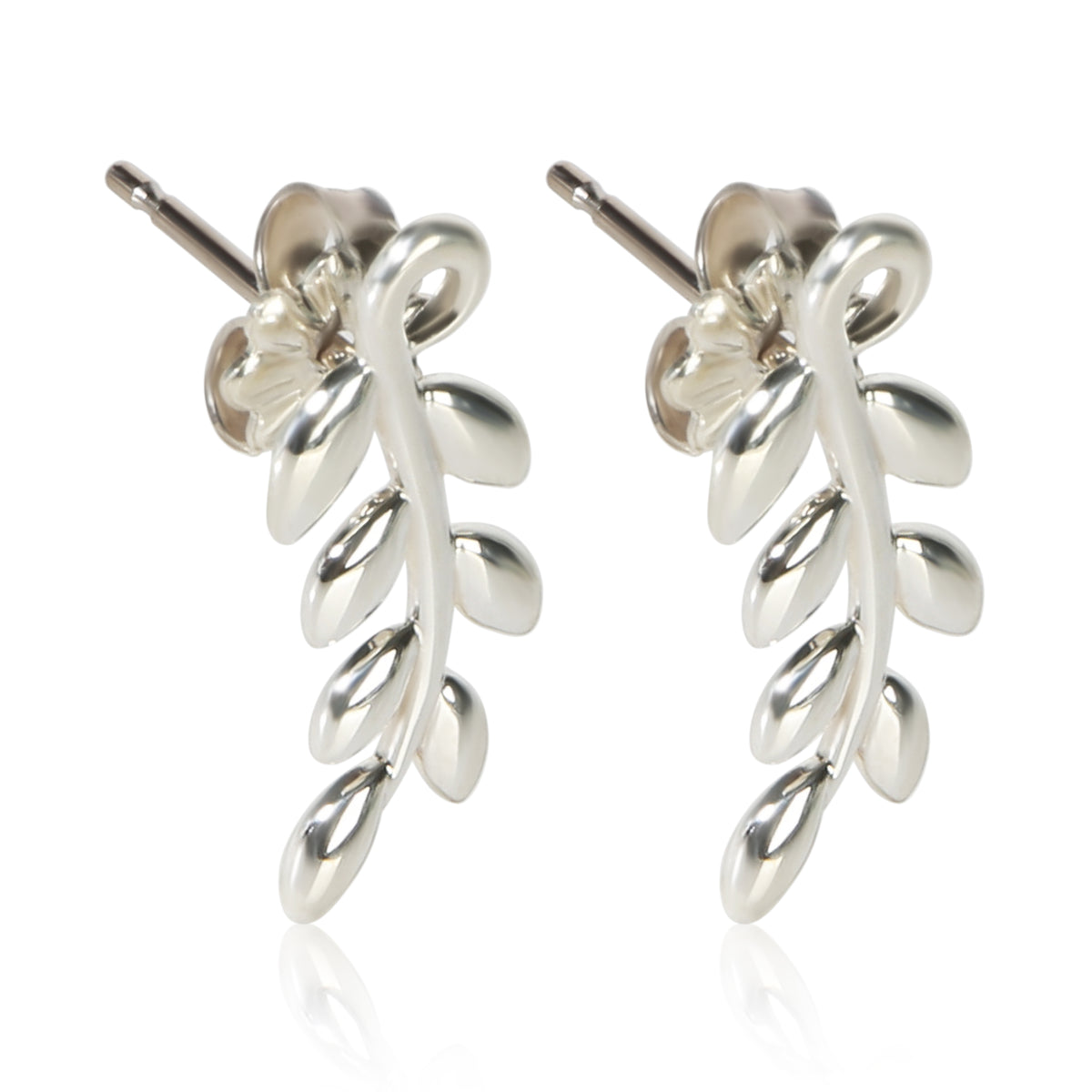 Tiffany & Co. Sterling Silver Paloma Picasso Olive Leaf Earrings 2