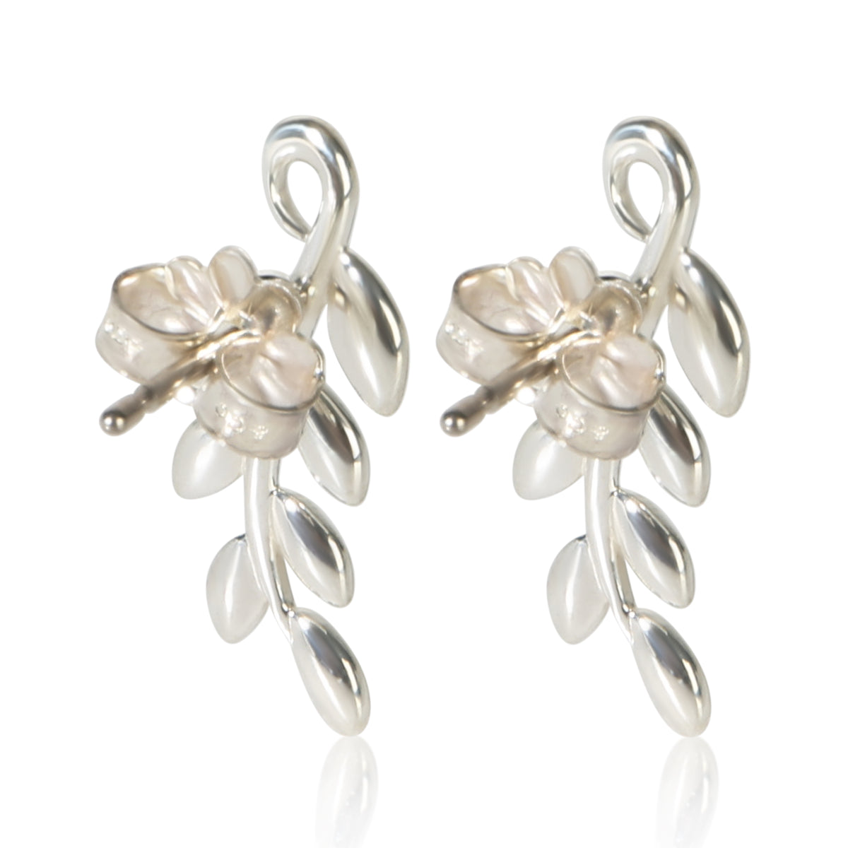 Tiffany & Co. Sterling Silver Paloma Picasso Olive Leaf Earrings 3