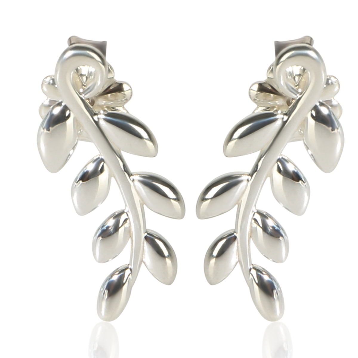 Tiffany & Co. Sterling Silver Paloma Picasso Olive Leaf Earrings fv