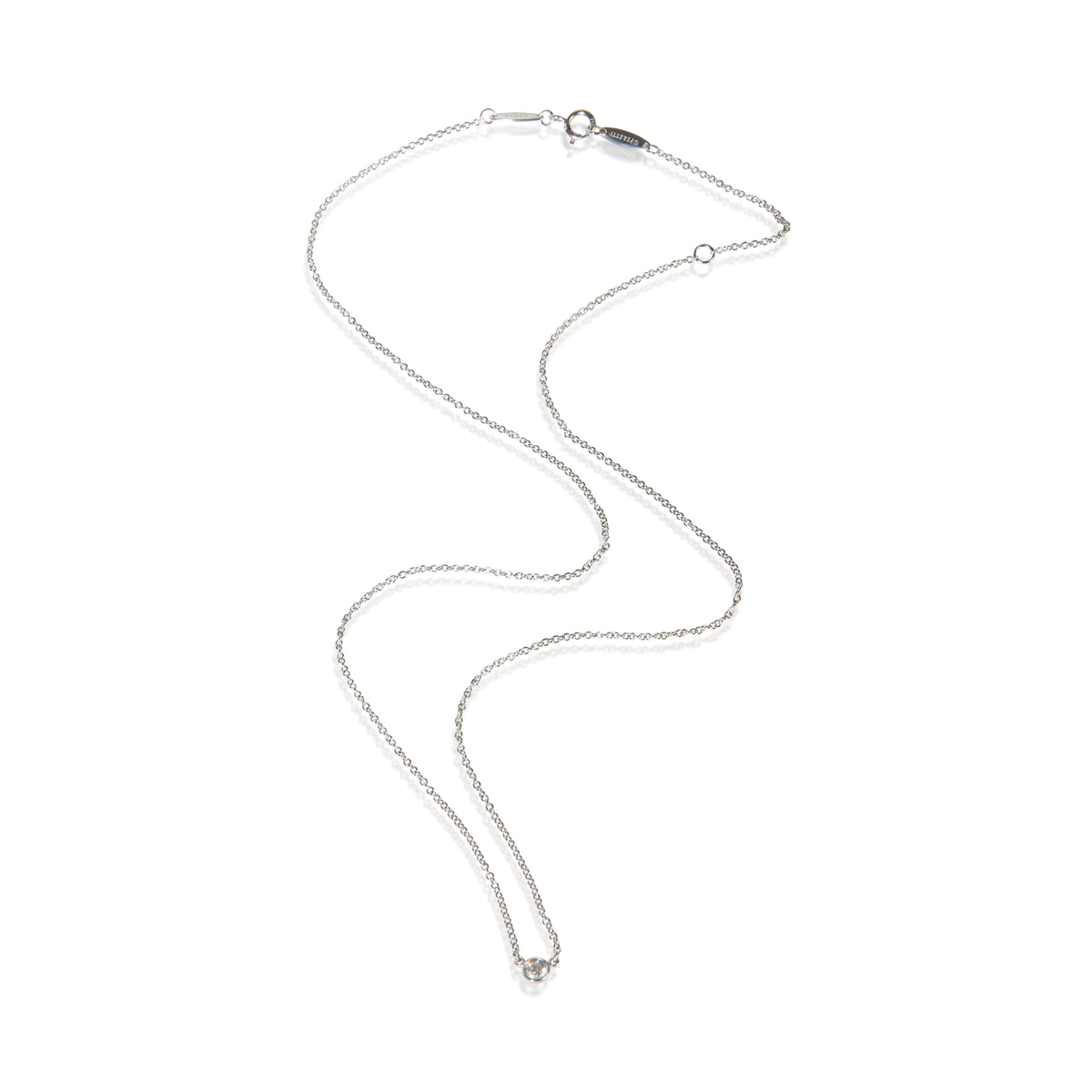 Tiffany & Co. Platinum Diamond Elsa Peretti Diamond By The Yard Pendant 3