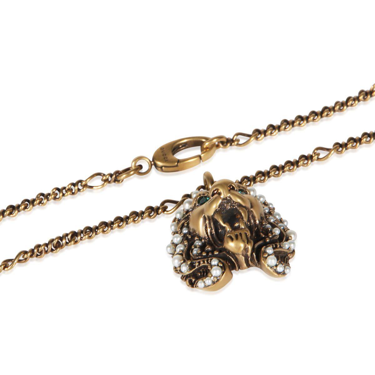 Gucci Gold Plated Lion Head Pendant 2