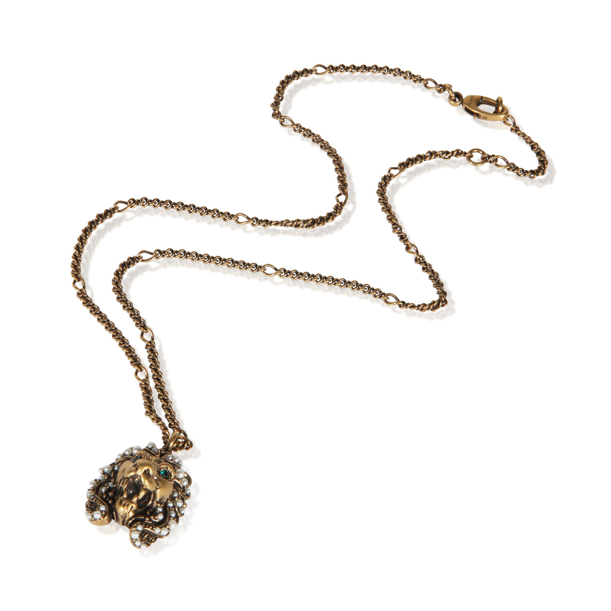 Gucci Gold Plated Lion Head Pendant 3