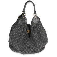 Louis Vuitton Black Monogram Denim Mahina XL Hobo Handbag id