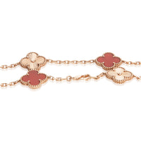 Van Cleef & Arpels Rose Gold Carnelian Vintage Alhambra Necklace 2