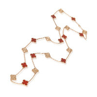 Van Cleef & Arpels Rose Gold Carnelian Vintage Alhambra Necklace 4