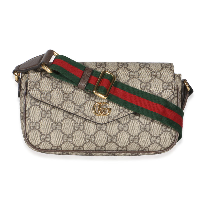 Gucci GG Supreme Canvas Dollar Calfskin Mini Ophidia Web Envelope Bag Handbag id