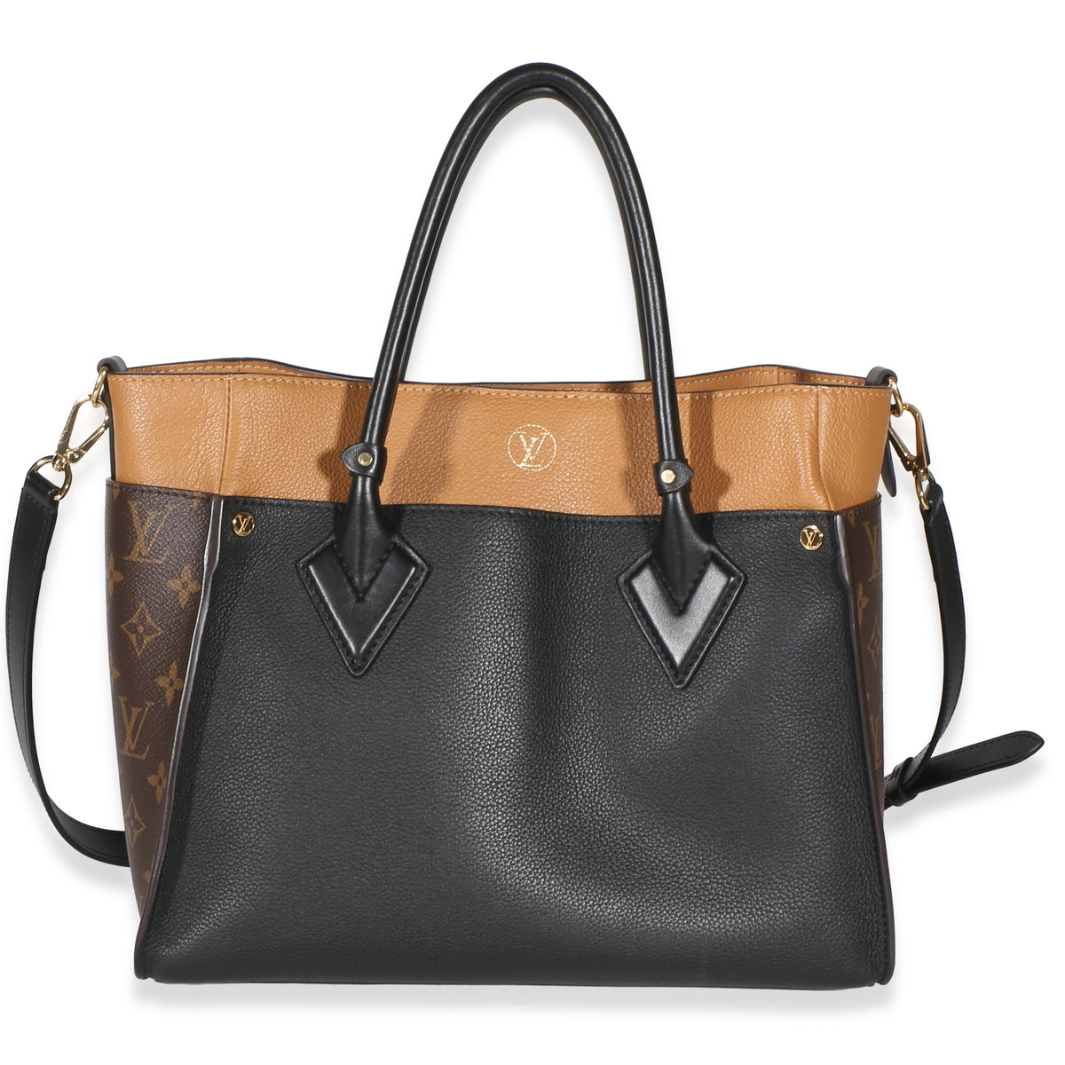 Louis Vuitton Black Monogram Canvas On My Side MM Handbag 4