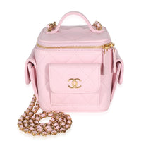 Chanel Pink Quilted Caviar Polly Pocket Mini Vanity With Chain Handbag id