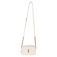Saint Laurent Crema Chevron Lambskin Monogram Mini Loulou Camera Bag Handbag 8