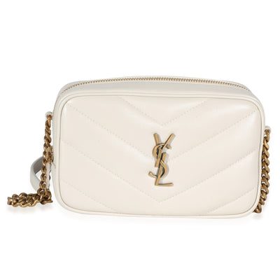 Saint Laurent Crema Soft Lambskin Matelasse  Monogram Loulou Mini Camera Bag Handbag id