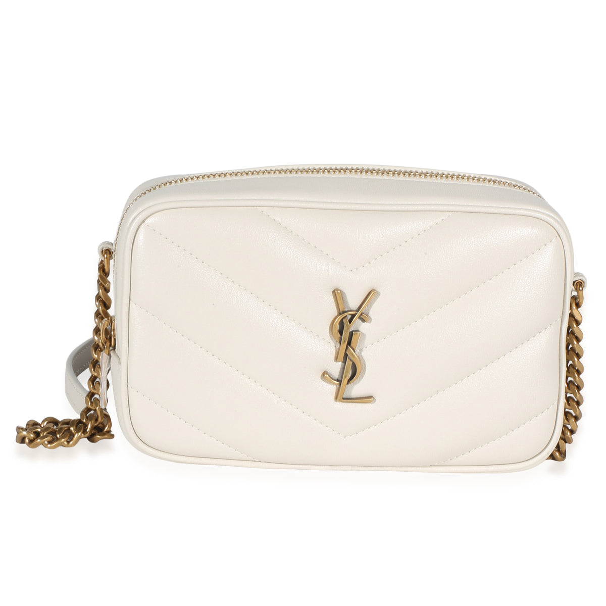Saint Laurent Crema Soft Lambskin Matelasse  Monogram Loulou Mini Camera Bag Handbag id