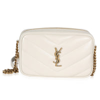 Saint Laurent Crema Soft Lambskin Matelasse  Monogram Loulou Mini Camera Bag Handbag id