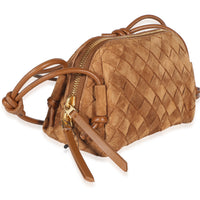 Bottega Veneta Amber Suede Intrecciato Concert Pouch Handbag 3