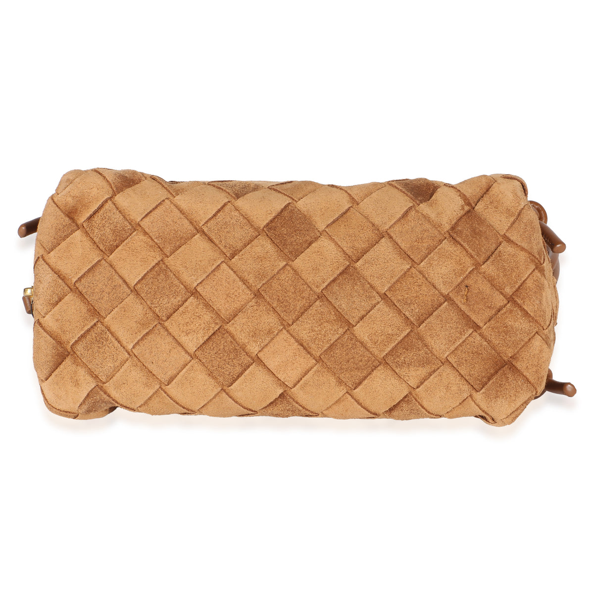 Bottega Veneta Amber Suede Intrecciato Concert Pouch Handbag 5