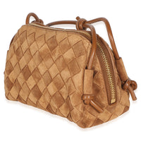 Bottega Veneta Amber Suede Intrecciato Mini Concert Pouch Handbag 2
