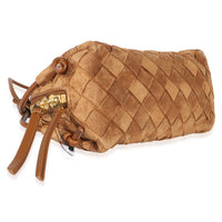 Bottega Veneta Amber Suede Intrecciato Mini Concert Pouch Handbag 7