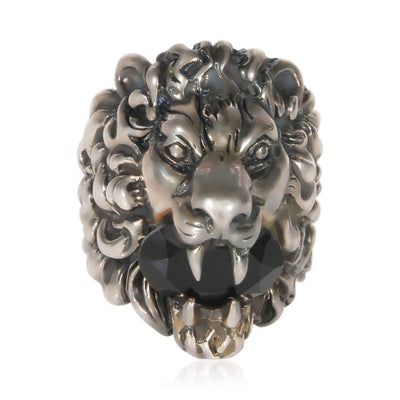 Gucci Crystal Lion Head Ring fv