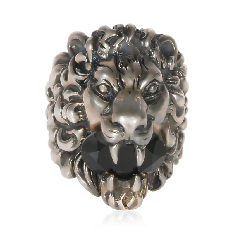 Gucci Crystal Lion Head Ring fv