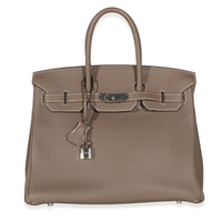 Hermès Etoupe Togo Birkin 35 PHW Handbag id