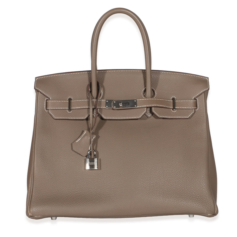 Hermès Etoupe Togo Birkin 35 PHW Handbag id