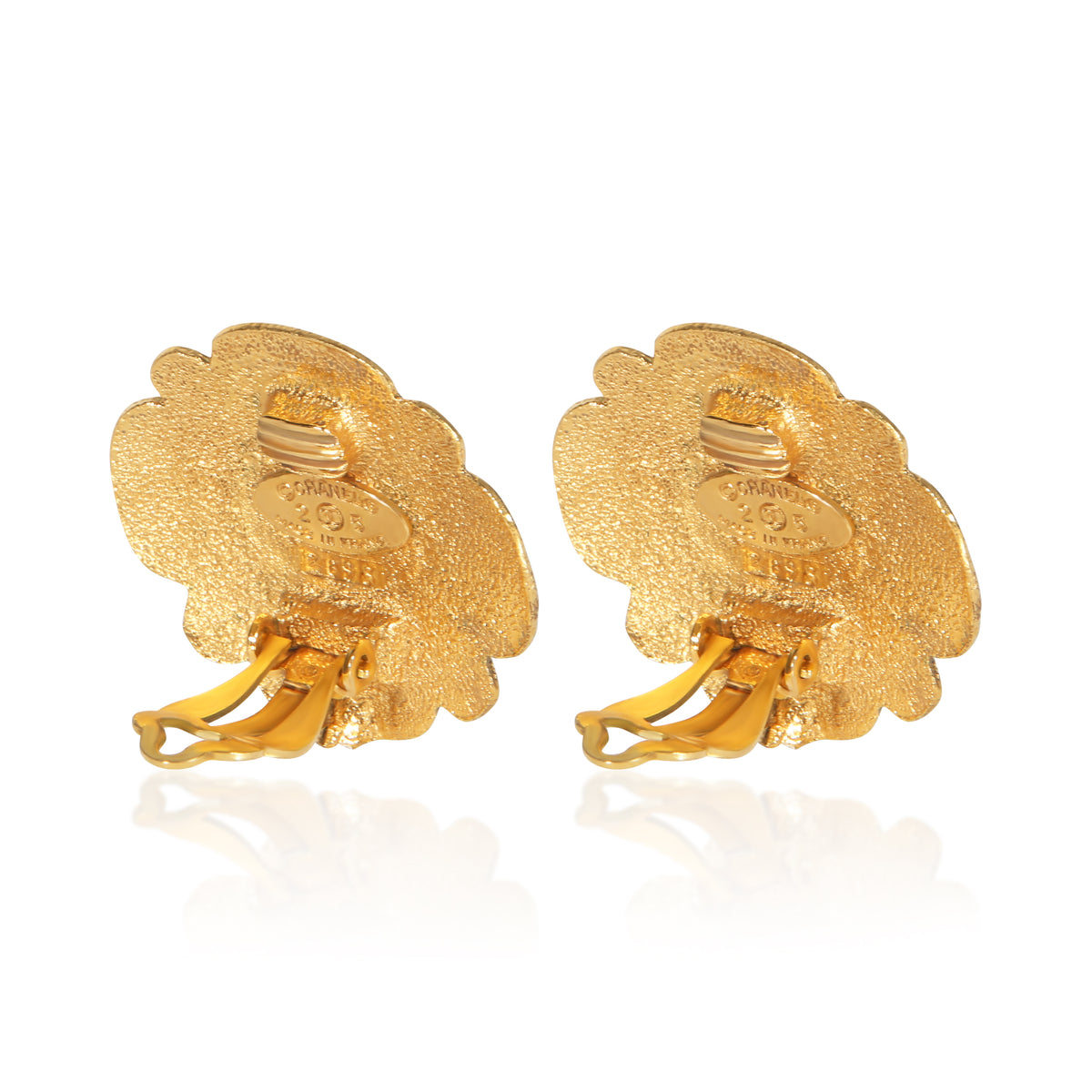 Chanel Gold Plated 1980s Vintage Red Gripoix Earrings 5
