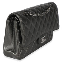 Chanel Metallic Grey Quilted Lambskin Medium Classic Double Flap Bag Handbag 3