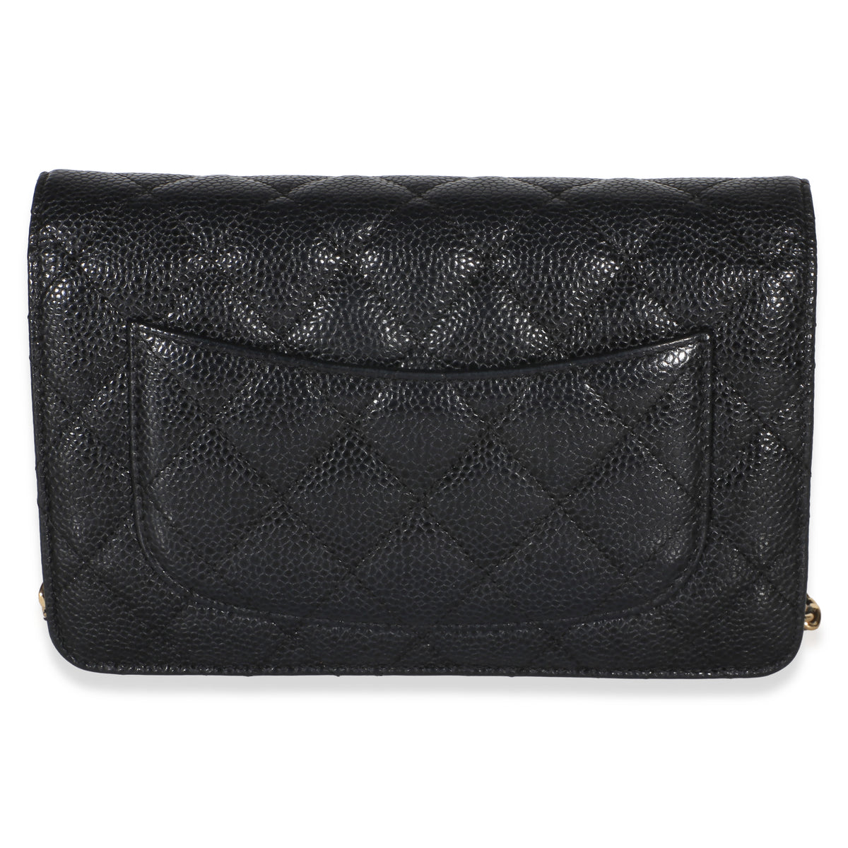 Chanel Black Quilted Caviar Classic Wallet On Chain Handbag 4