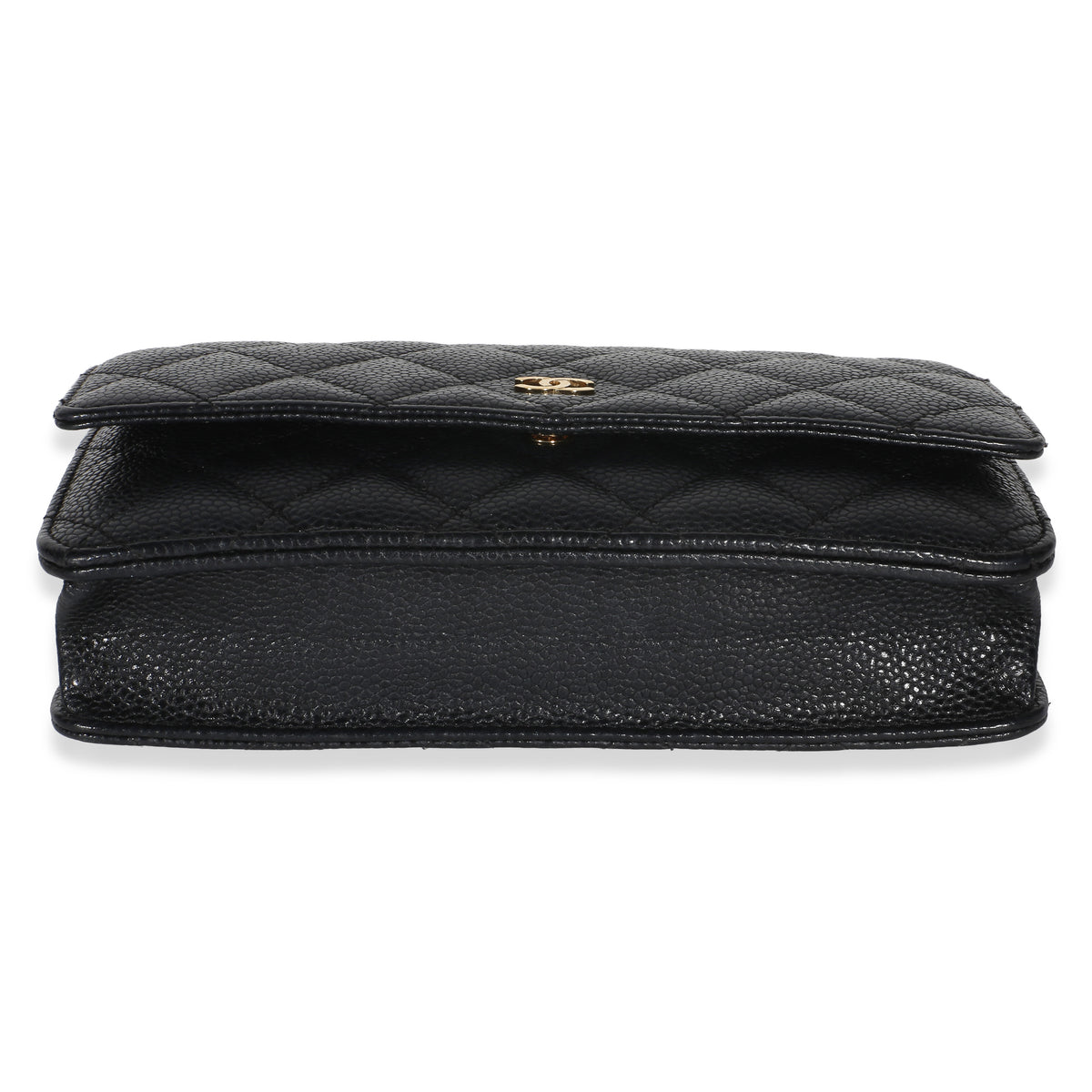 Chanel Black Quilted Caviar Classic Wallet On Chain Handbag 5