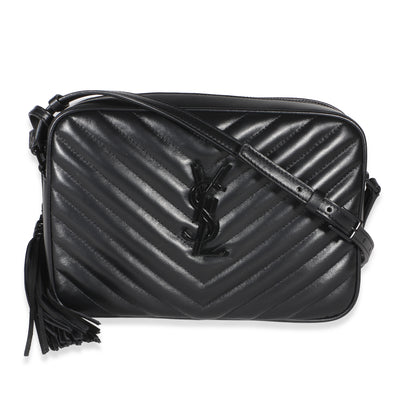 Saint Laurent Black Calfskin Matelasse Monogram Lou Camera Bag Handbag id